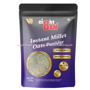 Eight 8am 375gr Instant Millet Oats Porridge Nuts Seeds Creamy Crunchy Natural Tinggi Protein Kaya Serat