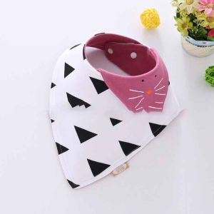 ผ้ากันเปื้อนเด็ก ผ้ากันเปื้อน ทรงสามเหลี่ยมลายการ์ตูน แฟชั่นเกาหลี ผ้าเนื้อดี นุ่ม มีกระดุมด้านหลัง ปรับได้2ตำแหน่ง 0-12 เดือน