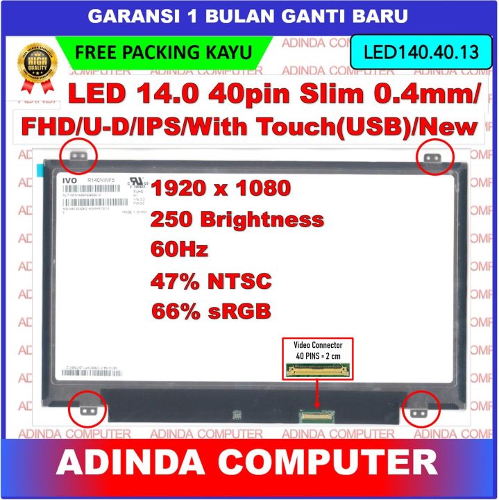 thumbnail image 2 of R140NWF5 LCD Touch Screen For Lenovo Thinkpad T490s T495s - 40 Pin FHD Display Replacement 2 of 13