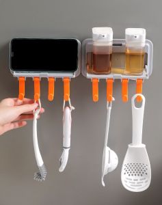 RAK TEMPEL DAPUR - RAK HOLDER KAMAR MANDI MINI HOOK LIPAT/ BISA TARO HANDPHONE/BUMBU DAPUR/SABUN