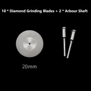 1set 10pcs 20mm 30mm Mini Diamond Cutting Disc With 2 Arbour Shank Metal Grinding Wheel Disc Kit