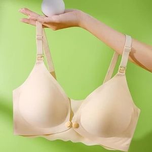 Non-Marking Jelly Gum Nursing Bra Gathering Anti-Sagging Double Buckle Breastfeeding
