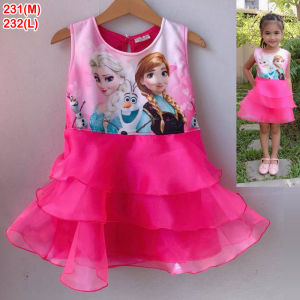 2-8ขวบ เดรสเอลซ่าผ้าแก้ว 3 ชั้น ชุดกระโปรงเด็ก เดรสเด็กผู้หญิง เสื้อผ้าเด็กผู้หญิง ชุดเด็กผู้หญิง ชุดเด็กหญิง กระโปรงแก้ว ชุดเอลซ่า [231]