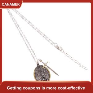 【CANAMEK 】 Catholic Patron Saint Pendant Michael St. Michael The Archangel Pendant Necklace