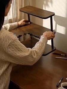 Quivlox Corner Desk Shelf Multi Tier Cup Storage Rack Kitchen Tea Coffee Organizer Home Office Rak Sudut