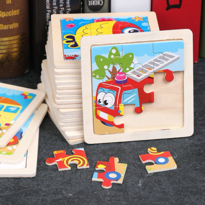 拼图 Wooden jigsaw puzzle toy children animal puzzle kids early education ...