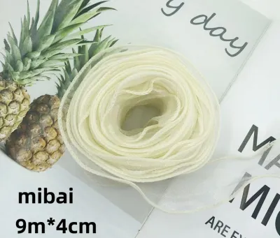 9 meters Fishtail pleated yarn with ribbon birthday cake decoration rim baking packaging supplies