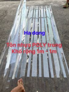 ( Khổ rộng 1.05m x dài 1m ) Tôn nhựa Poly MÀU TRONG dạng sóng lấy sáng cao cấp