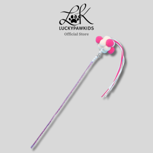 Cat Toy / CAT TEASER PLAY STICK / BELL / DANGLING FEATHER ROD / 40CM