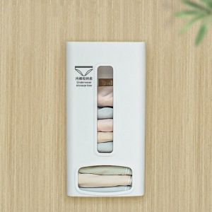 IFFINE Tự dính Hộp đựng đồ lót Cửa sổ trong suốt Gắn tường Hộp đựng quần lót và tất Tiết kiệm không gian Giá treo đồ trong tủ quần áo Sắp xếp tủ quần áo