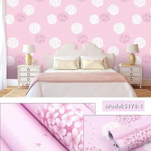 Wallpaper Dinding +/-8m +/-4.5m 1m Bunga Dandelion Pink Wallpaper Dekorasi Rumah Sticker Dinding Ruang Tamu