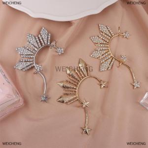 [COD] WEICHENG 1Pc Rhinestone Star Ear Clips Non- Ear Cuff Clip Jewelry Catriona Gray Miss U Ear Cuff Inspired Three Stars And The Sun