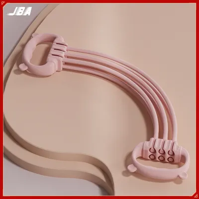 JBA 8 Shape Elastic Band 90lbs Adjustable 6 Tubes Detachable Versatile Flexible Yoga Resistance Band for Workout 60CM TPE Chest Expander Back Trainer