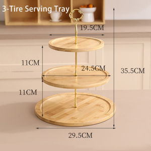 Tempat Kue Tatakan Kue Kayu 2 / 3 Tier Round Wooden Cup Cake Stand Cake Tier