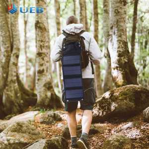 8W 5V Portable Solar Battery Charger Polysilicon PET Lamination 4 Fold Outdoor Solar Panels Lightweight Single USB Output for Phone Power Bank