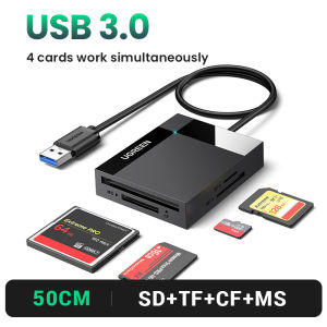 Ugreen 4-in-1 USB 3.0 Card Reader Super Speed TF CF MS Micro SD Card Reader Multi Smart Memory for Computer USB Card Reader-0.5m cable - intl