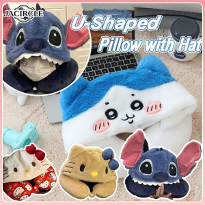 JACIRCLE Hello Kitty U Shaped Pillow Cute Hood Pillow Anti Fatigue Comfortable Portable Travel Gift