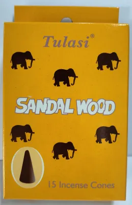 Tulasi Sandal Wood 15 Hand Made Incense Cone