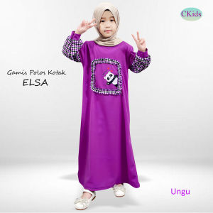 CF Kids Gamis Anak Perempuan Polos Kotak Elsa