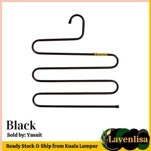 Multipurpose 5 Tiers Pant Hanger Heavy Duty Save Space Pants Powder Coating Multi Purpose Black Gold Penyangkut Baju Kitchen Ready Stock Malaysia Seller
