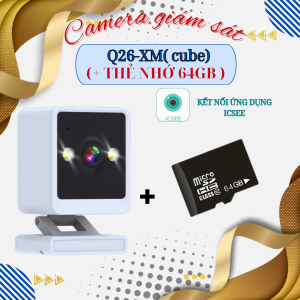Camera an ninh iCSee XM-Q26 Cube-  Camera trong nhà  - Đàm thoại hai chiều- Báo động âm thanh ánh sáng -  Nhận diện con người- Cảnh báo chuyển động- Độ phân giải FHD