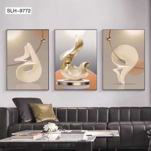 Himalaya Painting Abstract Design SET3pcs (35cmx50cm) Frameless Waterproof Sintraboard Decorative Wall