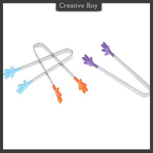 [Creative] Silicone Stainless Steel Cooking Kitchen Ice Tong Food BBQ Salad Hand Clip
