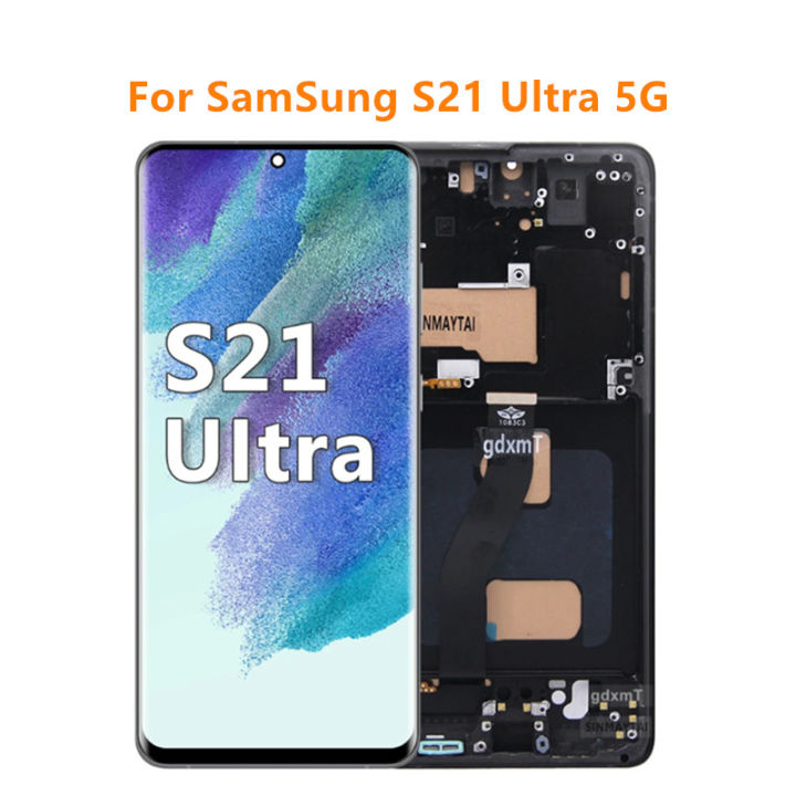 TFT Screen for Samsung Galaxy S21 Ultra 5G G998B G998B/DS Lcd Display  Digital Touch Screen with Frame for Samsung S21 Ultra