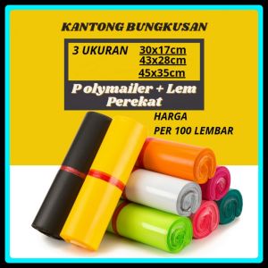 PLASTIK PEREKAT POLYMAILER (100 LEMBAR) AMPLOP PLASTIK PACKING OLSHOP LANGSUNG PEREKAT
