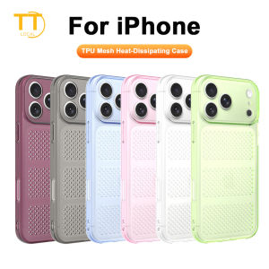 Tri-Town Honeycomb Mesh Breathable Case For iPhone 11 13 18 17 15 16 14 12 Pro Max Shockproof Protection Back Cover