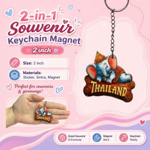 Travel THAILAND 2-in-1 Mini Keychain | Key Holder Collectible Souvenir