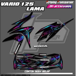 VARIO 125 LAMA(COD) STIKER STRIPING MOTOR HONDA VARIO 125 LAMA- STIKER LIST GRAFIK SIMPLE WARNA VARIASI DESAIN RACING HOLOGRAM DAN TRANSPARAN BISA COD IP.KODE-172