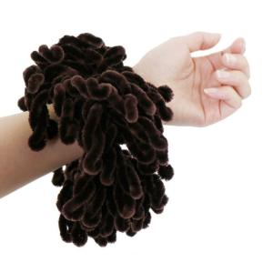 1PC phụ nữ hồi giáo Fluffy nhung hijab scrunchies trơn một màu dây buộc tóc lớn