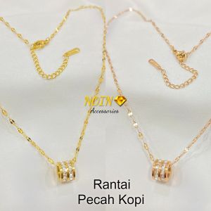 Kalung Titanium Super Simple Zircon Anti Karat