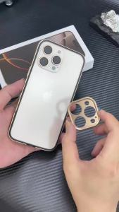 Titanium Metal Frame Bumper Shockproof Case for iPhone 17 Air 16 Pro 15 Plus 14 13 Pro Max for Solid Colour Protection Phone Cover