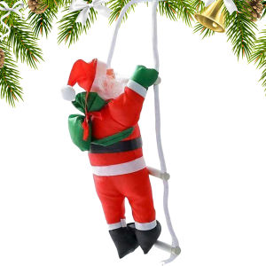 1pc Santa Claus Pendant Santa Claus Climbing Rope Pendants Santa Climbing Rope Ornament for Home Living Room Bedroom