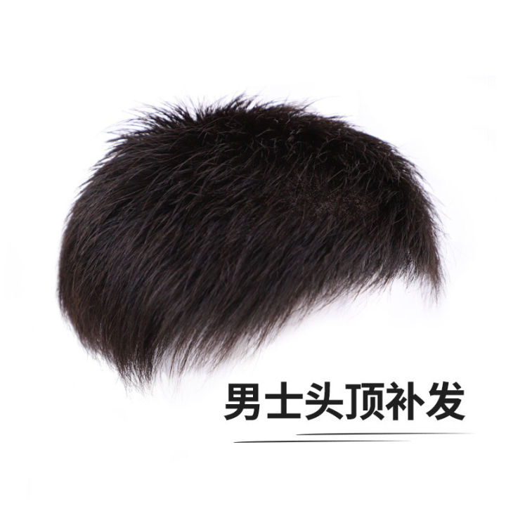 Wig Human Hair Original Wigs for Men Male Hair Extensions Black