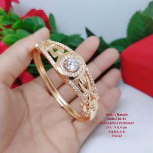 Gelang Tangan Bangle Wanita Titanium Xuping Perhiasan Aksesoris Fashion Lapis Emas Anti Karat R8-1B
