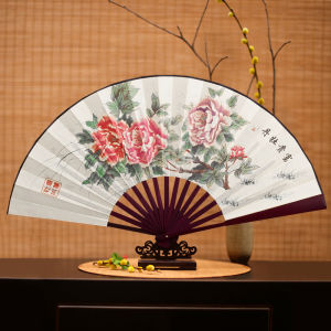 พัดจีน ไม้ไผ่13นิ้ว พัดจีนโบราณ ผ้าไหม พัด ด้ามจิ้ว พัดพับจีน พัดตรุษจีน พัดมือ ของขวัญ คลี่ได้พับได้ตกแต่งบ้าน พร้อมส่งจากไทย