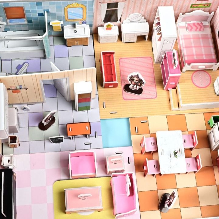 TESDFD อุปกรณ์สำหรับห้องครัว ห้องปริศนาบ้านตุ๊กตาแบบทำมือ ห้องนอนและ ...