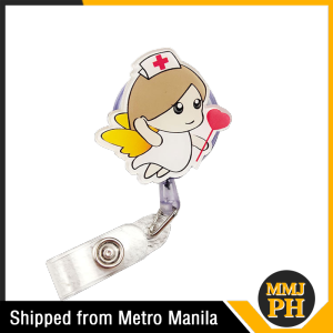1pcs Retractable Cartoon Doctor Nurse Name Card Holder ID Holder Badge Holder Clip