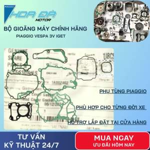 Bộ Gioăng Máy Đầy Đủ Cho Xe Piaggio Vespa 3V Iget Chính Hãng Máy 125 và 150cc