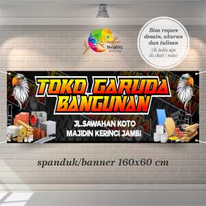 Cetak Spanduk Banner Toko Bahan Bangunan