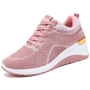 Free Shipping WomenS Spring New Collection: WomenS Shoes With Hidden Heel Trendy Sneakers Breathable Thick-Soled Athletic Shoes