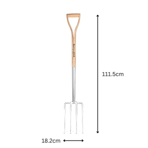 Berry & Bird Stainless Steel Border Fork - Premium Tool for Precision Gardening and Border Maintenance