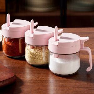 BAGUO(霸果) Leakproof Seasoning Containers Moisture-proof Sealing Airtight Condiment Organizer Versatile Storage Comfortable Handle Condiment Canister Kitchen Countertop