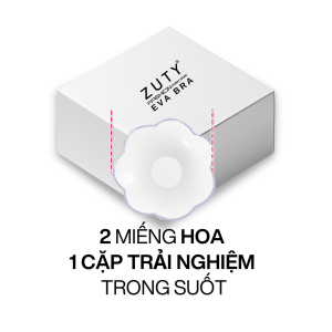 Miếng dán ngực silicon ZUTY EVA BRA – Hộp 5 cặp (Hoa & Tròn) – Size 6.5cm – Siêu mỏng – An toàn da