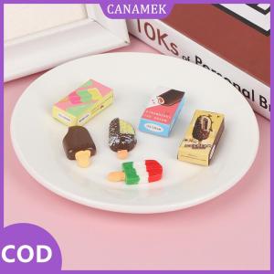CANAMEK✨ 1 Bộ sô cô la kem cầu vồng mini nhà búp bê 1:12 với hộp đóng gói đồ chơi trang trí