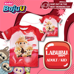 ✅【Kedai BajuU】6-16yrs old Labubu Children Kids short sleeve tshirt┃S-XL Labubu Adult short sleeve tshirt┃