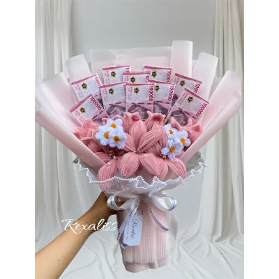 NEW KOREANS Buket Bunga Kawat Bulu Large Desain Cantik